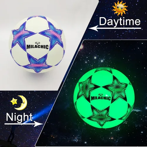 Miniatura 2 de Balón de fútbol que brilla en la oscuridad, tamaño 3/4/5 con bomba, bolas de fútbol luminosas brillantes, regalos para adolescentes, jóvenes