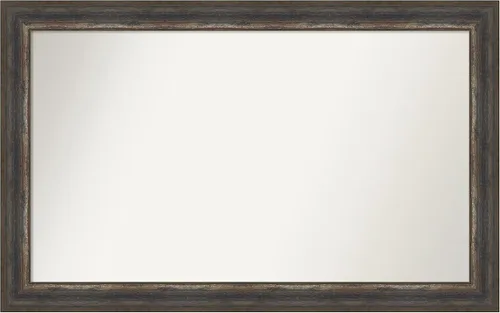 Miniatura 405 de Amanti Art Espejo de baño marrón para sobre el fregadero, 25 x 25 pulgadas, hecho a medida, espejo de tocador cuadrado marrón medio, marco de madera