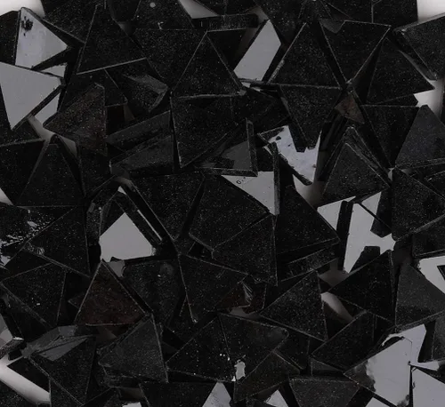 Miniatura 16 de Azulejos de mosaico de 7.05 oz – Surtido de mosaico triangular – Azulejos de mosaico de colores mixtos de 0.6 x 0.6 pulgadas, vidrieras – Marrón