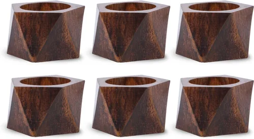 Miniatura 10 de DII Colección de servilleteros básicos, estilo rústico decorativo, juego grande, acabado negro frotado, 6 piezas