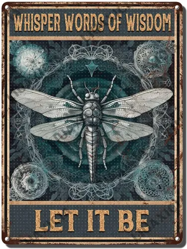 Miniatura 16 de LIUAXICIA Letreros divertidos de metal con texto en inglés «Into The Forest I go to Lose My Mind and Free My Soul Dragonfly», decoración de pared