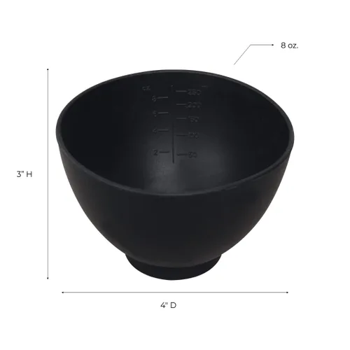 Miniatura 2 de ForPro Professional Collection Cuenco de silicona para mezclar, negro, flexible, inodoro, para mezclar tratamientos faciales, masajes, cuerpo