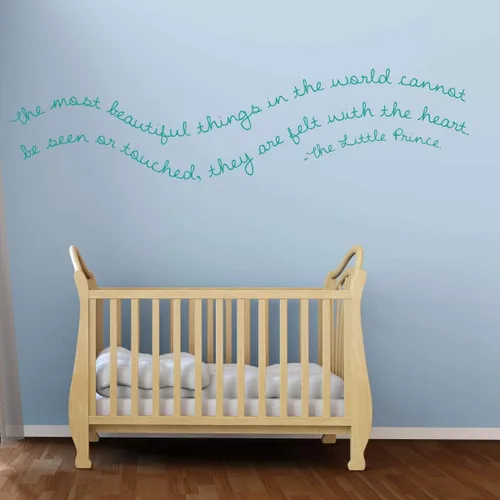 Miniatura 5 de Calcomanía de pared para cuarto de bebé, fieltro con el corazón, decoración de pared de vinilo con el principito para habitación del bebé