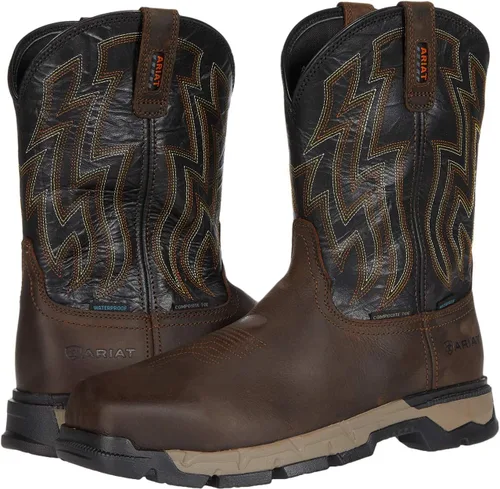 Ariat Rebar Flex Western - Botas de trabajo impermeables con punta compuesta, botas de trabajo occidentales de punta cuadrada para hombre, talla
