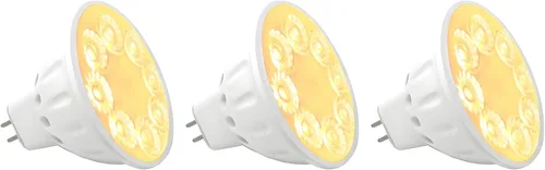 Bombillas LED MR16, focos de bajo voltaje para paisaje, 35 W/50 W, reemplazos halógenos, blanco cálido 2700K-3000K 12V Gu5.3 base bi-pin para