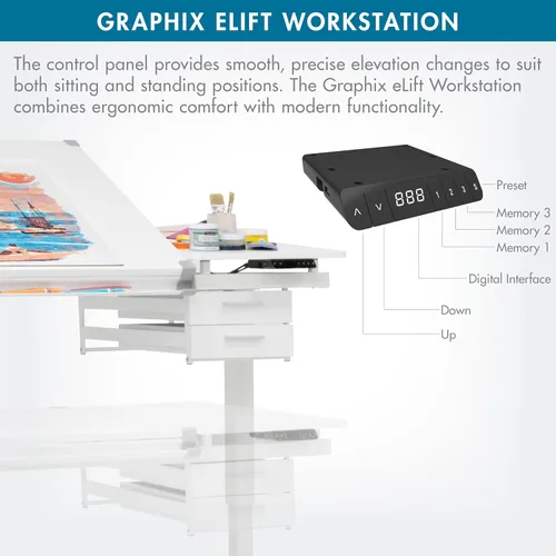 Miniatura 5 de Studio Designs Graphix II - Mesa de dibujo ajustable en altura superior dividida, eLift