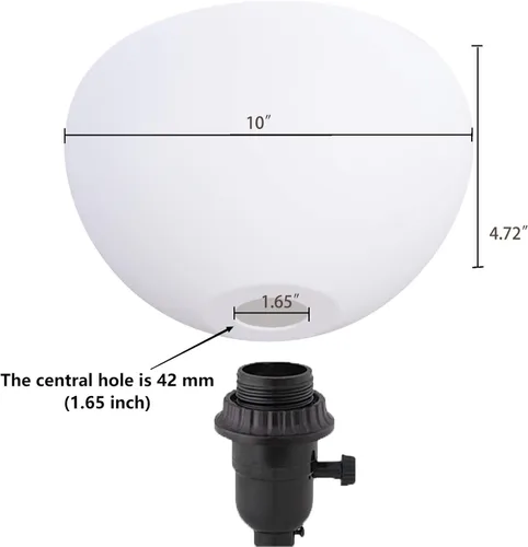 Miniatura 3 de Pantallas de lámpara de pie, paquete de 2 pantallas de lámpara de repuesto, 10 pulgadas de diámetro, adaptador de 1.65 pulgadas, cuenco de plástico