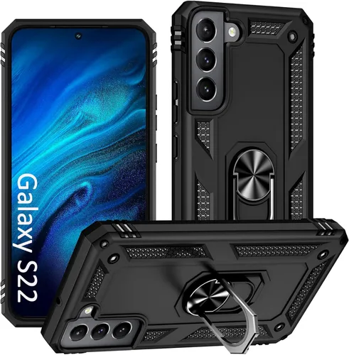 Miniatura 15 de Funda S22 Ultra para Samsung Galaxy S22 Ultra, con anillo de soporte, soporte ajustable, grado militar, protección resistente, a prueba de golpes