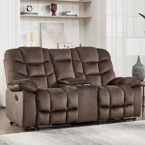 Miniatura 29 de HAOMARKETS Silla reclinable eléctrica con masaje y calor, sillas reclinables eléctricas de 41 pulgadas de ancho con puerto USB, sofá reclinable
