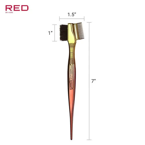 Miniatura 4 de RED by Kiss Cepillo de borde cromado sin bacterias esterilizadas cerdas de jabalí Peine de cepillo para peinar el cabello