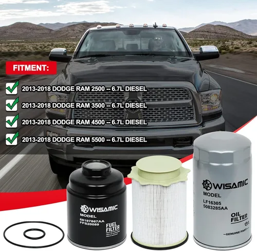 Miniatura 7 de Wisamic Juego de filtro de combustible y separador de agua y filtro de aceite de 6,7 L Cummins Compatible con motores Dodge Ram 2500 3500 4500 5500