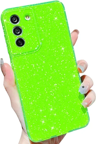 Miniatura 103 de MINSCOSE Compatible con Samsung Galaxy S22 Plus Case, Bonito Color Neón Brillante, con Purpurina Brillante Delgada Resistente a Golpes de Silicona
