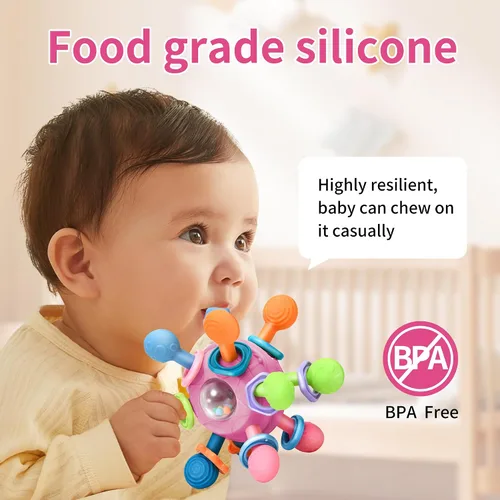 Miniatura 2 de Juguetes de dentición Montessori para bebés de 0-6 y 6-12 meses mordedores para bebés juguetes sensoriales para bebés de 0 3 6 9 12 18 meses