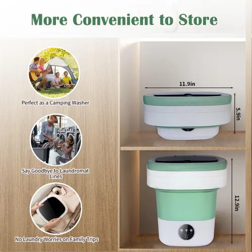 Miniatura 3 de Lavadora portátil de gran capacidad de 15 L, lavadora portátil con un solo toque para ropa de bebé y artículos pequeños, diseño silencioso y sin