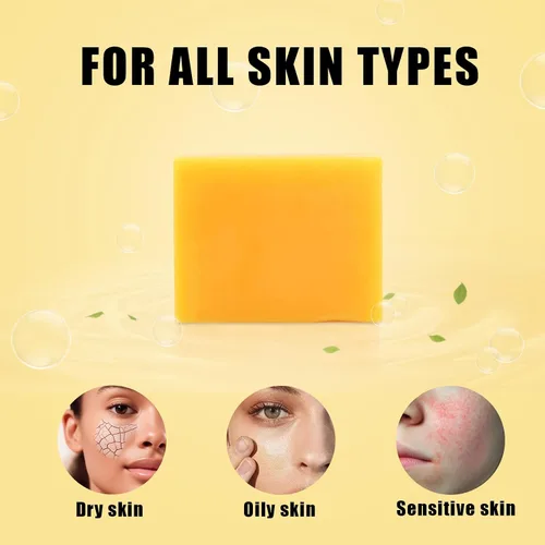Miniatura 4 de Paquete de 3 barras de jabón de cúrcuma para limpiador facial y corporal, jabón de cúrcuma orgánico, piel suave e hidratante, jabón tumérico