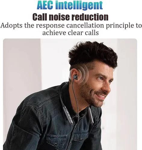Miniatura 2 de Auriculares magnéticos con banda para el cuello, semiintraurales, IPX5, impermeables, alrededor del cuello, 8 horas de reproducción, Bluetooth V5.3