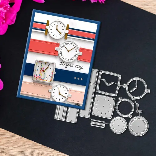 Miniatura 16 de Lapoo Troqueles geométricos para hacer tarjetas, duradero, troquelado de metal para álbum de recortes, álbum de fotos, tarjetas de papel decorativo