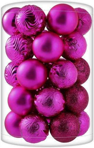 Miniatura 10 de 34 piezas Adornos de bola de Navidad azul bebé irrompibles de plástico para árbol de Navidad, decoraciones para fiesta de Navidad, oficina en casa