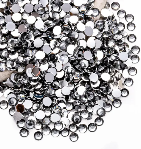 Miniatura 59 de Diamantes de imitación AB verdes a granel, 5000 piezas de diamantes de imitación de fondo plano redondos de gelatina AB sin fijación térmica, gemas