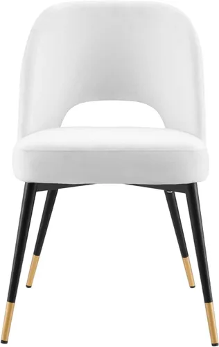 Miniatura 5 de Modway Rouse Performance - Silla de comedor de terciopelo en color blanco, 23 x 20 x 32