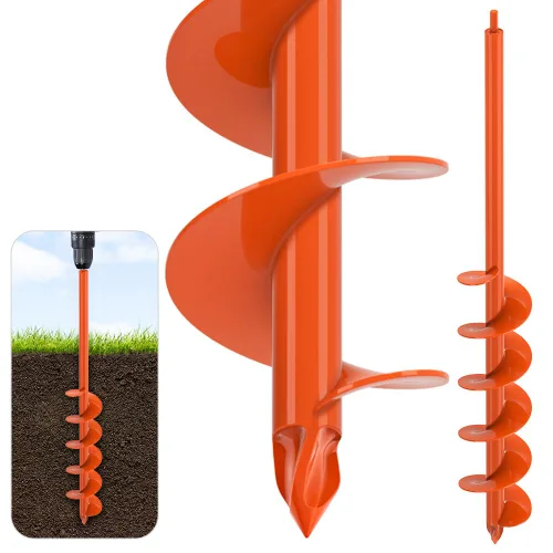 Miniatura 9 de Dolibest Broca de taladro de 4 x 24 pulgadas para plantar, taladro de jardín de acero para excavadora de agujeros de poste, herramienta de maceta