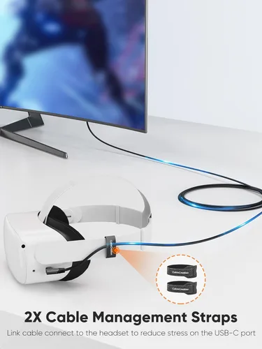 Miniatura 6 de CableCreation Compatible con Quest 2/Quest Pro Link Cable de 10 pies, cable USB C de 5 Gbps de transferencia de datos de alta velocidad, carga