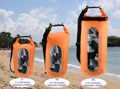 Miniatura 2 de Freegrace Juego de 3 bolsas secas impermeables con 2 sellos de cierre de cremallera y correa de hombro desmontable, bolsa de cintura y funda