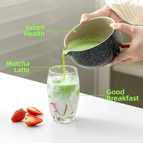 Miniatura 5 de TEANAGOO Juego de 9 Piezas Batidor de Matcha, Juego de Matcha de Cerámica, Kit de Matcha para Ceremonia, Juego de Té Matcha para Hacer Negro carbón 2