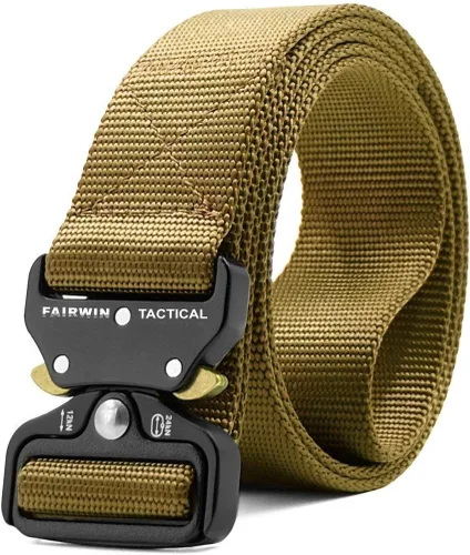 Miniatura 8 de FAIRWIN Tactical Belt, Work Belts for Men Military Webbing Riggers Web Belt Heavy-Duty Quick-Release Buckle