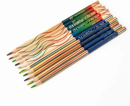 YYMIYU Lápices de colores triángulo concéntrico de cuatro colores para niños Dibujo Lápices de colores 10