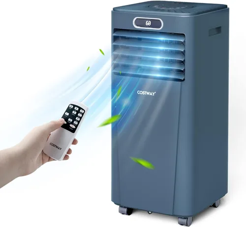 Miniatura 11 de COSTWAY - Aire acondicionado portátil, enfriador de aire de 10000 BTU con modo de secado/ventilador/reposo, 2 velocidades, función de temporizador