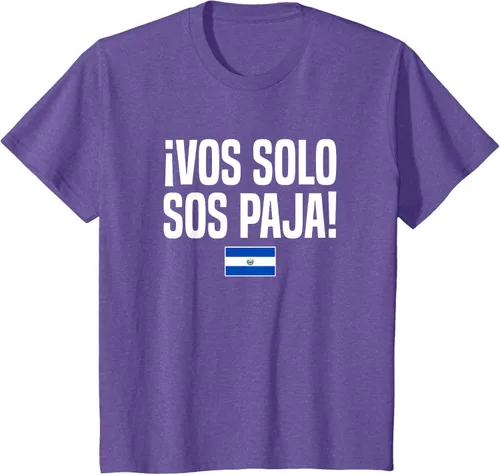 Miniatura 59 de Camiseta Vos Solo Sos Paja Salvadoran Slang Bandera de El Salvador, Negro