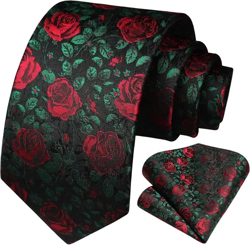 Miniatura 200 de Corbatas florales tejidas clásicas para hombre, corbata cuadrada de bolsillo, corbatas formales para hombres, boda con pañuelo