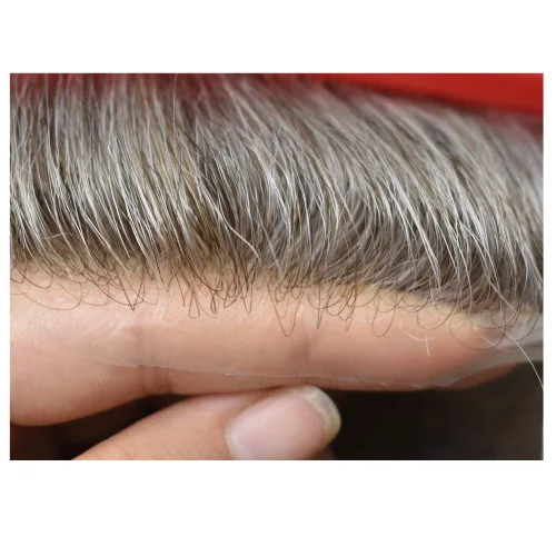 Miniatura 3 de Unidades de cabello para hombres invisibles de repuesto de poliuretano para hombre, piel ultrafina, 0.002 in, tupé atado a mano, cabello humano
