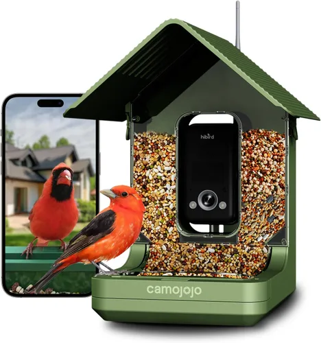 Comedero inteligente Hibird 4K HD con cámara, WiFi inalámbrico Dual 2.4G/5G para exteriores, captura de video de aves en alta resolución automática,