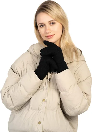 Miniatura 46 de Guantes de invierno cálidos para pantalla táctil para mujer, guantes térmicos de punto de lana con forro polar para clima frío