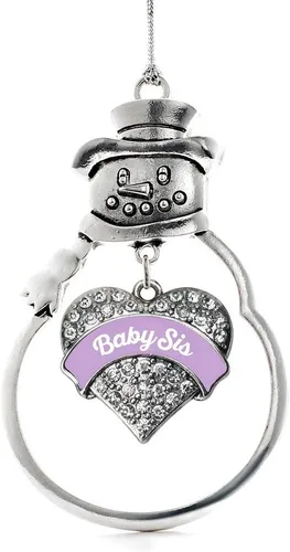 Miniatura 65 de Inspired Silver - Big Sis - Adorno de Navidad plateado - Adorno de árbol de Navidad con dije de corazón con circonita cúbica - Decoración colgante