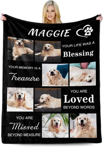 Miniatura 14 de Regalos conmemorativos para mascotas para gatos, manta personalizada para mascotas con imagen, manta de fotos personalizada en memoria de gato