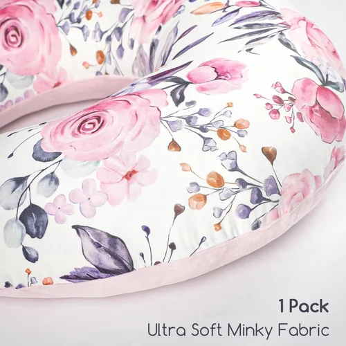 Miniatura 2 de Funda de almohada de lactancia, 1 unidad, funda de almohada de lactancia extraíble Minky para almohadas de lactancia materna, funda reversible