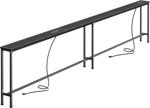 Miniatura 16 de SUPERJARE AST001Z - Mesa de sofá de 79 pulgadas con 2 tomas de corriente y puertos USB-C, mesa consola estrecha de 5.9 pulgadas con almacenamiento