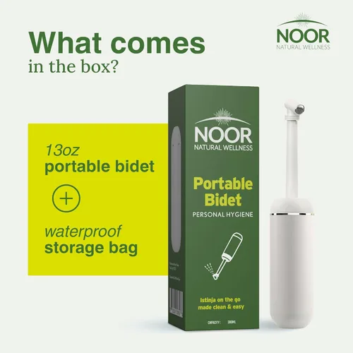 Miniatura 8 de Noor - Pulverizador de bidé portátil de 13 onzas, a prueba de fugas y duradero, botella Peri ecológica y discreta para higiene personal sobre