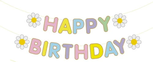 Miniatura 8 de MEETINGU Pancarta de Feliz Cumpleaños, Decoraciones de Fiesta Letrero Colorido Suministros para Niños, Niñas, Adultos