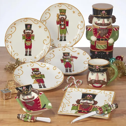 Miniatura 6 de Certified International Holiday Magic Nutcracker - Juego de 4 platos de postre/ensalada de 9 pulgadas, multicolor, mediano, juego de 4