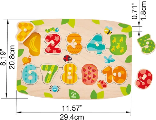 Miniatura 2 de Hape Number Peg Puzzle Game, Multicolor, 5'' x 2
