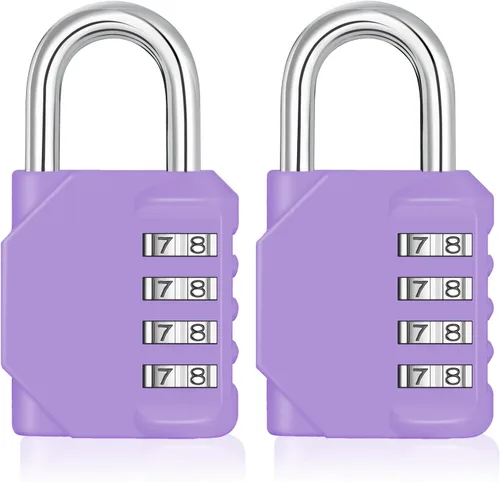 Miniatura 36 de ZHEGE - Candado pequeño para casillero de gimnasio, candado de combinación de 4 dígitos con etiqueta de nombre DIY, candado con teclado numérico