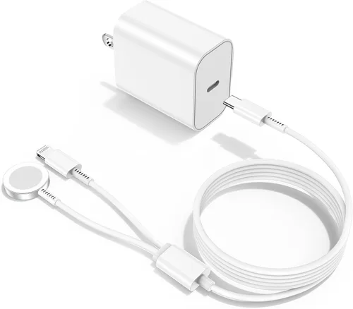 Miniatura 7 de Paquete de 2 cables de carga para Apple Watch, cargador rápido magnético a cable USB-C de 3 pies (1m), cargador rápido inalámbrico portátil