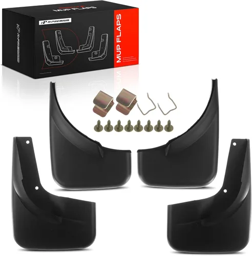 A-Premium Juego de 4 piezas de aletas para guardabarros con kits de herrajes, accesorios compatibles con Volkswagen Jetta, 2006-2009, Sedán y Wagon,