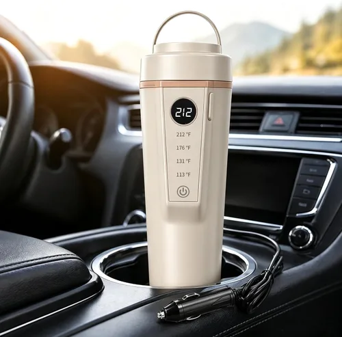 Miniatura 8 de Hervidor de automóvil de 12 V/24 V, hervidor portátil para agua caliente, forro de acero inoxidable 316 premium, control de temperatura inteligente