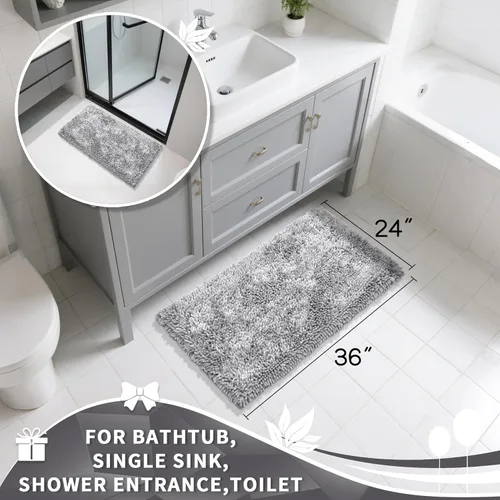 Miniatura 2 de Yimobra - Alfombra grande para baño antideslizante de 36x24 pulgadas, extra gruesa y suave, absorbente de felpilla, alfombras de baño lavables a