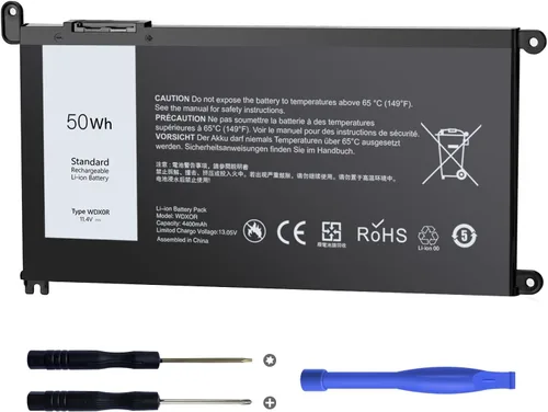 50WH WDX0R - Batería de repuesto para laptop Dell Inspiron 13/15/17 5000/7000 5368 5378 7378 5568 5578 5580 57670, Latitude 3180-3590, Vostro 5568